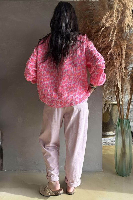 Zanzibar Pillow Cotton Hugh Shirt Rose & Hot Pink